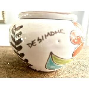 Artist Signed MCM Rare Collectible De Simone Ashtray Handpainted Pottery Italian